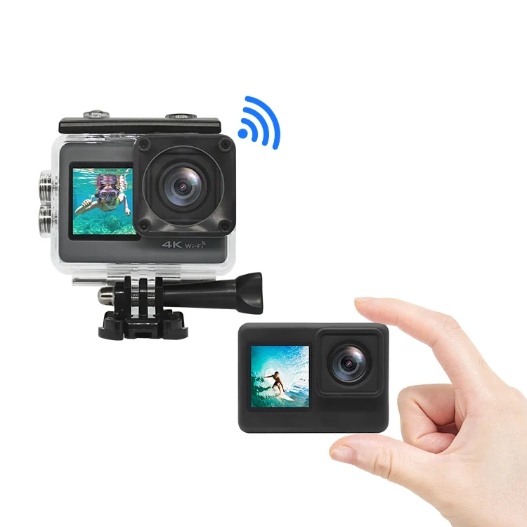 New Hot 2 Inch Dual Lcd Screen Waterproof Bicycle Record 4K 1080P Waterproof Wifi Sport Hd Camera