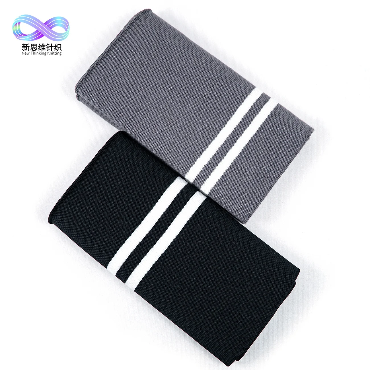 
ribbed knit flat striped fabric knit cuff collar rib for sport garment 