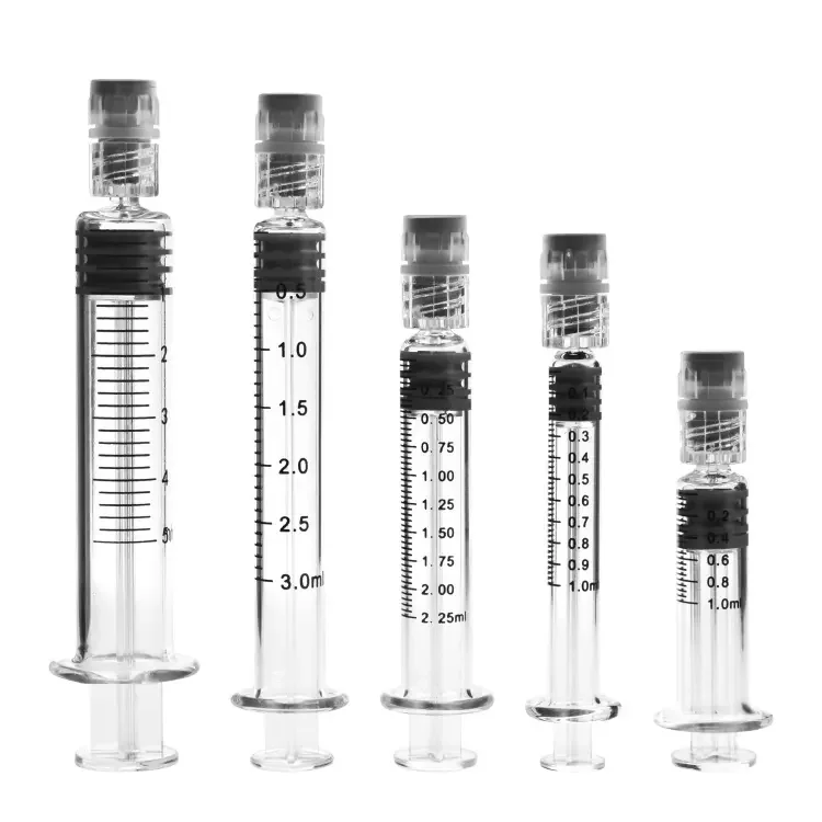 High Quality Medical Supplies Disposal Syringes 1ml Medic Glass Syringe Manufacturer 3ml Glass Syringe Lure Lock