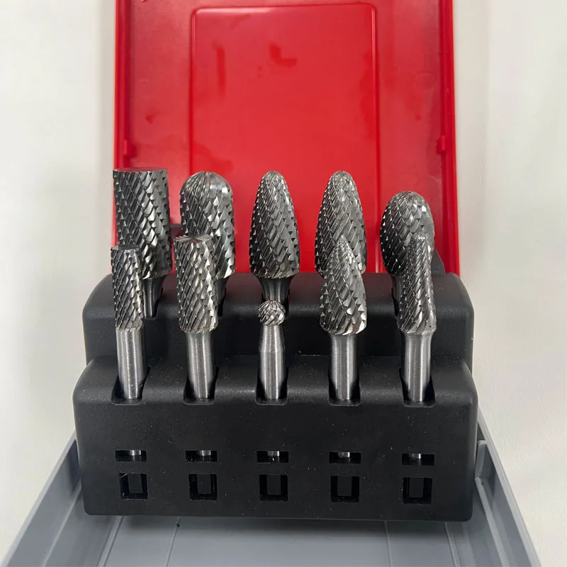 6mm double cut metal tool parts set tungsten carbide rotary burrs sets for grinding cutting wood carving