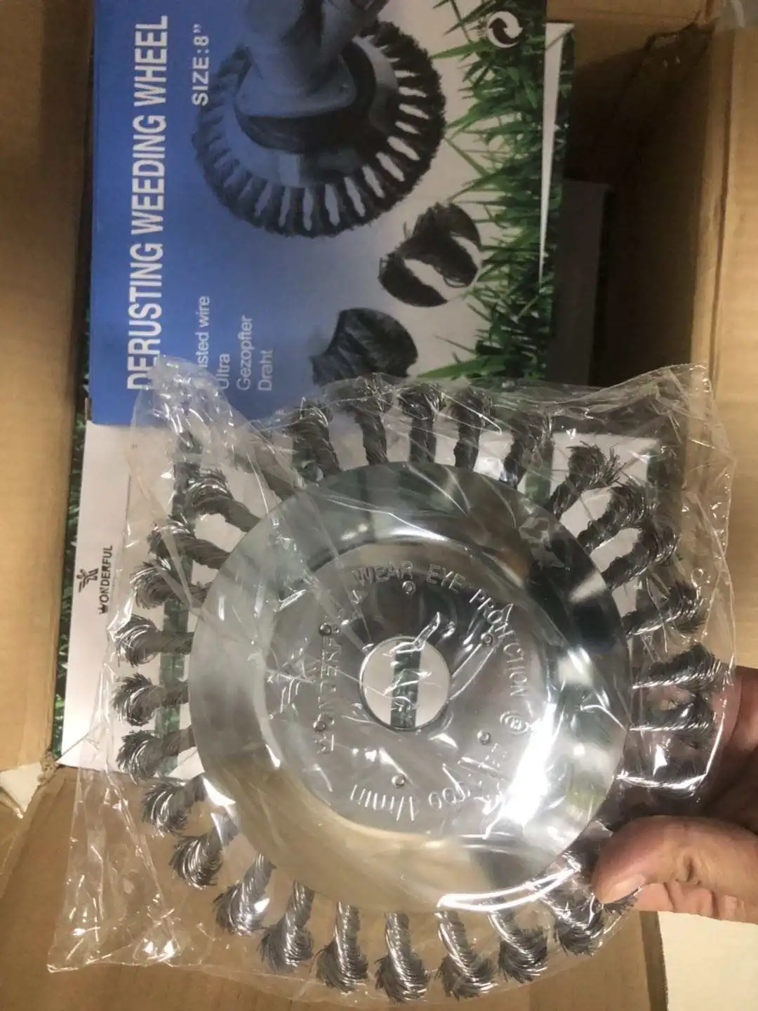 Lawn Mower Garden Weed Brush Rotary Weed Brush Flat Wire Wheel Brush High Carbon Steel DIY OEM Cordless Electricity 1 Years QS