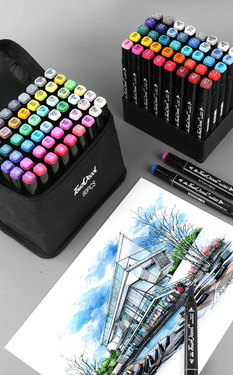 
80 Colors Sketch Markers Alcohol Based Markers stock Color Marker Pens Set Painting Art Supplies 
