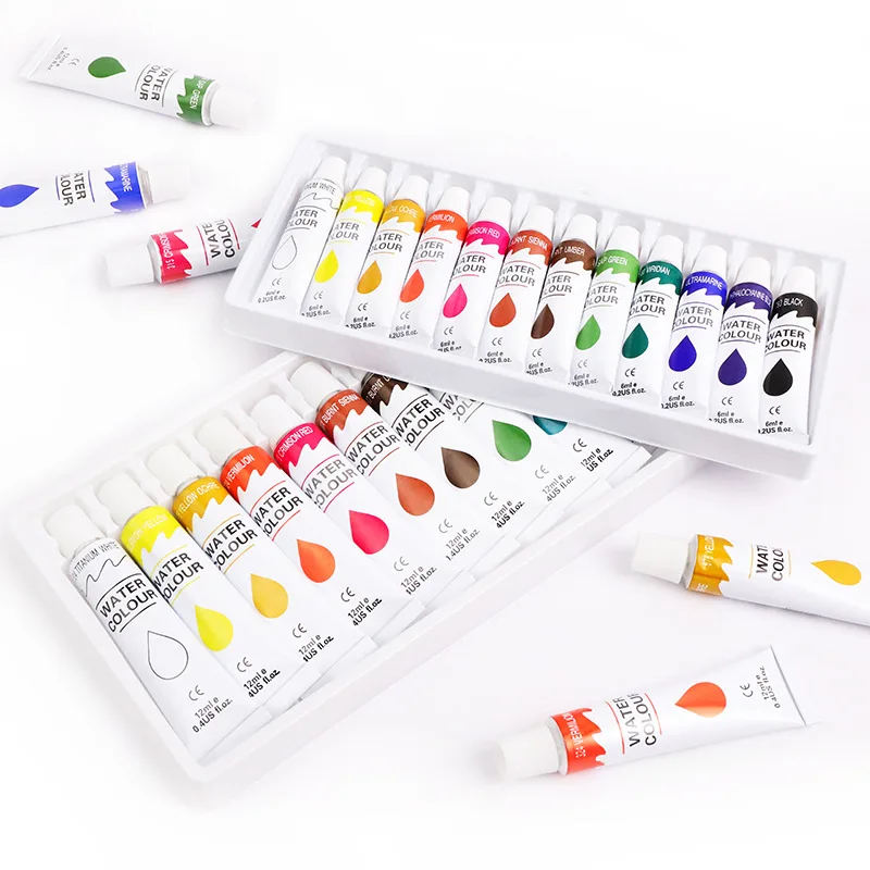 12 colors 6ml 12ml watercolor pigment boxed set painting sketch boxed manufacturer delivery guarantee