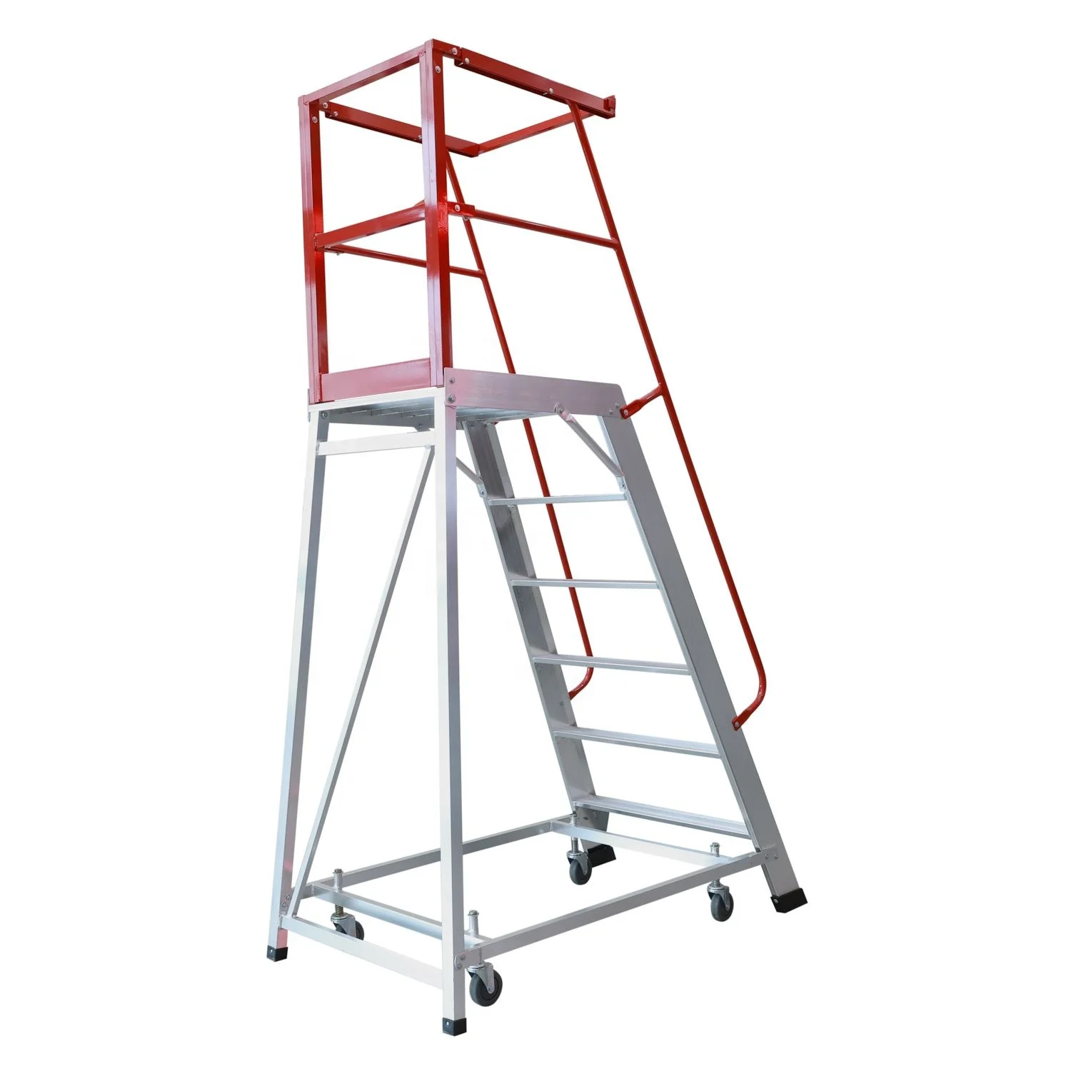 Aluminium Industrial Step Ladder With Six Steps