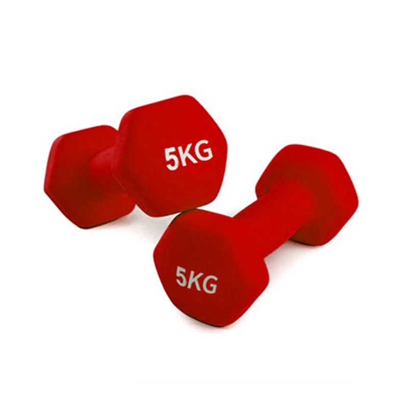 Cheap  Colorful Vinyl Neoprene Coated  Weight Lifting Rubber Hex Dumbbell for training