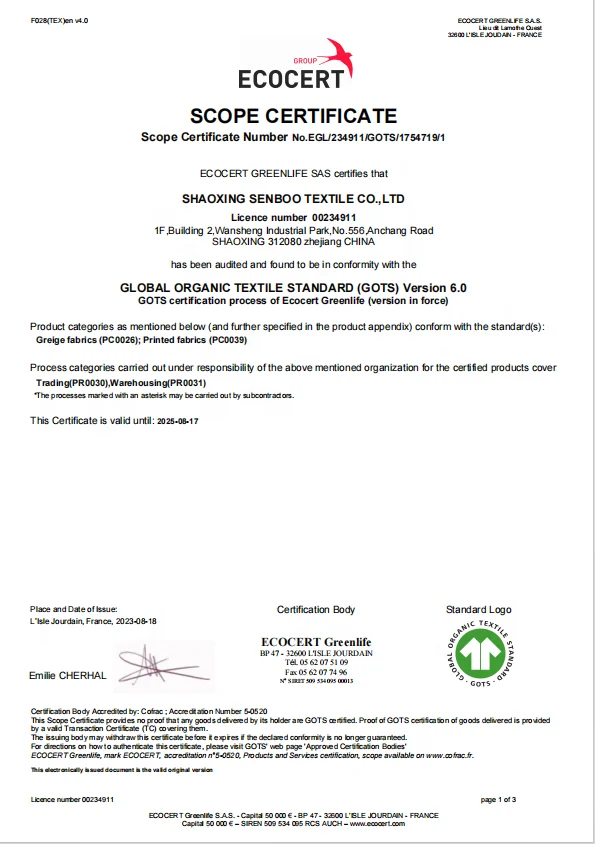 New Arrival 92% Organic Cotton 8% Spandex Eco-Friendly Knit Fabrics Natural Dye Boys Pajamas Sweatshirts Baby Clothes