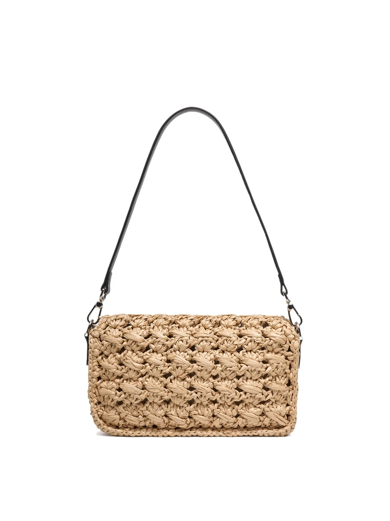 2024 new summer stylish women lady natural matte raffia straw hand made bag