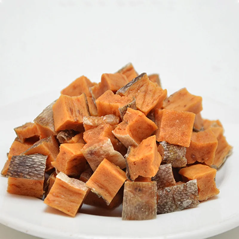 Высокобелковые лакомства для собак натуральные закуски домашних животных лососевые кубики собачьи корм