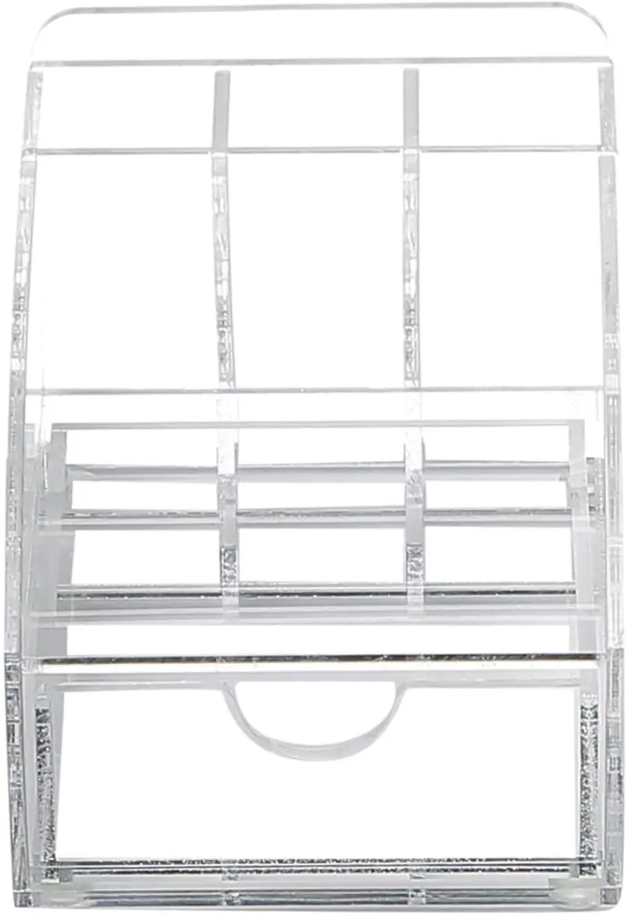 Acrylic Premium Desktop Office Supplies Organizer with Note Pad Holder, Mail Storage and 3 Pencil Slots