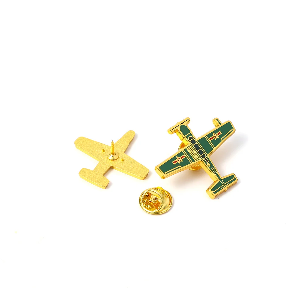 Professional Manufacturer Airplane Model Badge Safety Pin Factory OEM Metal Crafts Aircraft Lapel Pin