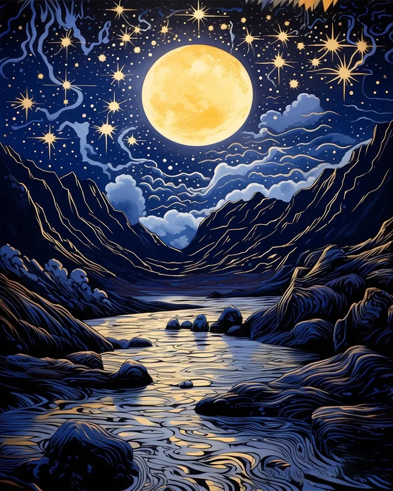 Fast Shipping 40*50/50*65CM Frame Beauty Landscape Oil Painting ON Canvas Painting For Home Decoration Paint By Number