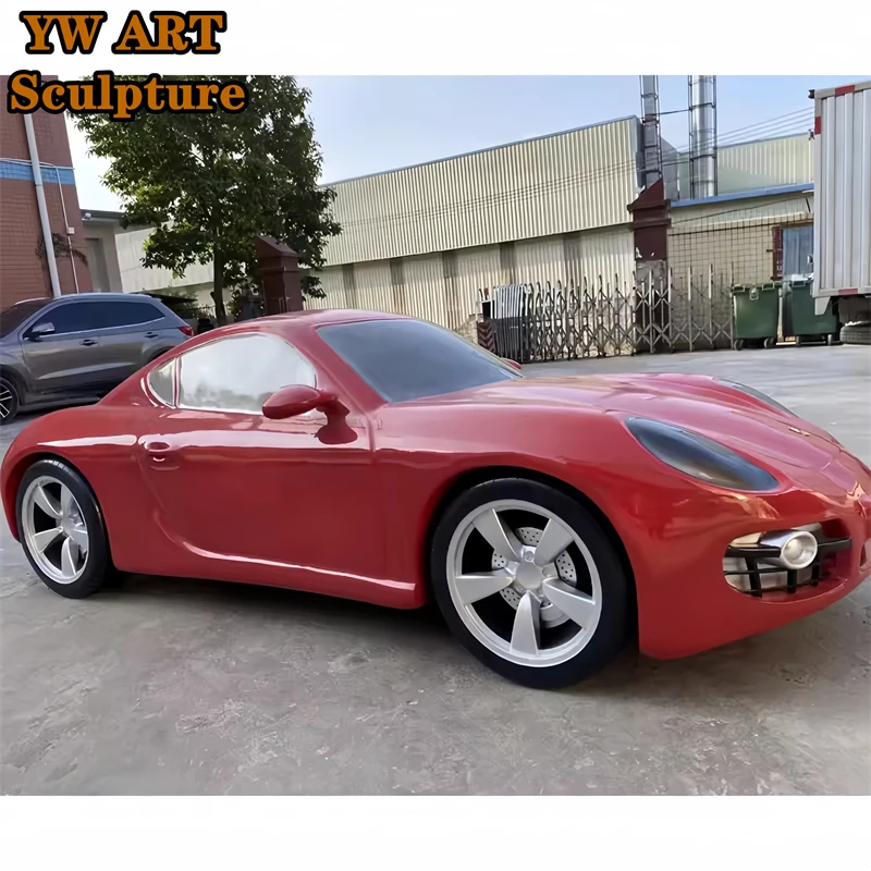 Life Size Polished Red Factory Customized Stainless Steel Die Cast Metal Model Cars Sculpture