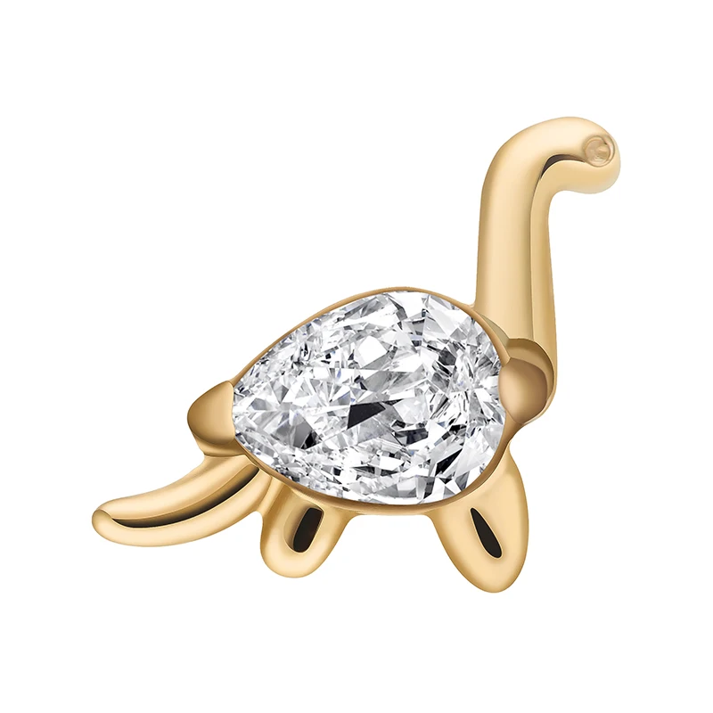 New Giometal ASTM F136 Titanium PVD 18K Gold Threaedless or Threaded Piercing Earrings Tragus Daith Helix Body Jewelry Wholesale