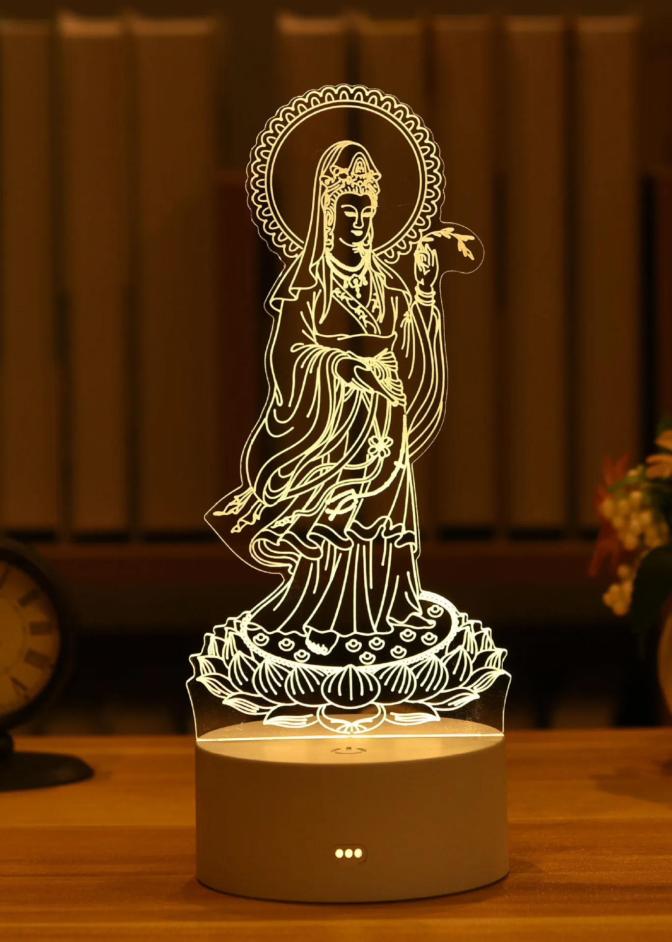 Factory direct sale Buddha 3D night light 3D optical illusion LED light commercial gift light
