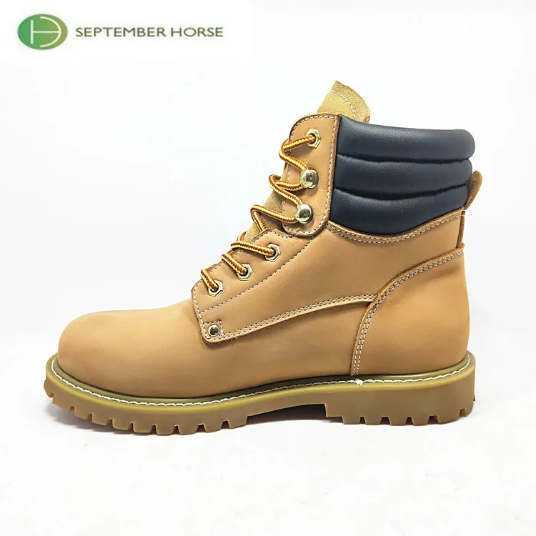 Manufacture Custom Stylish Steel Toe Yellow Work Boot