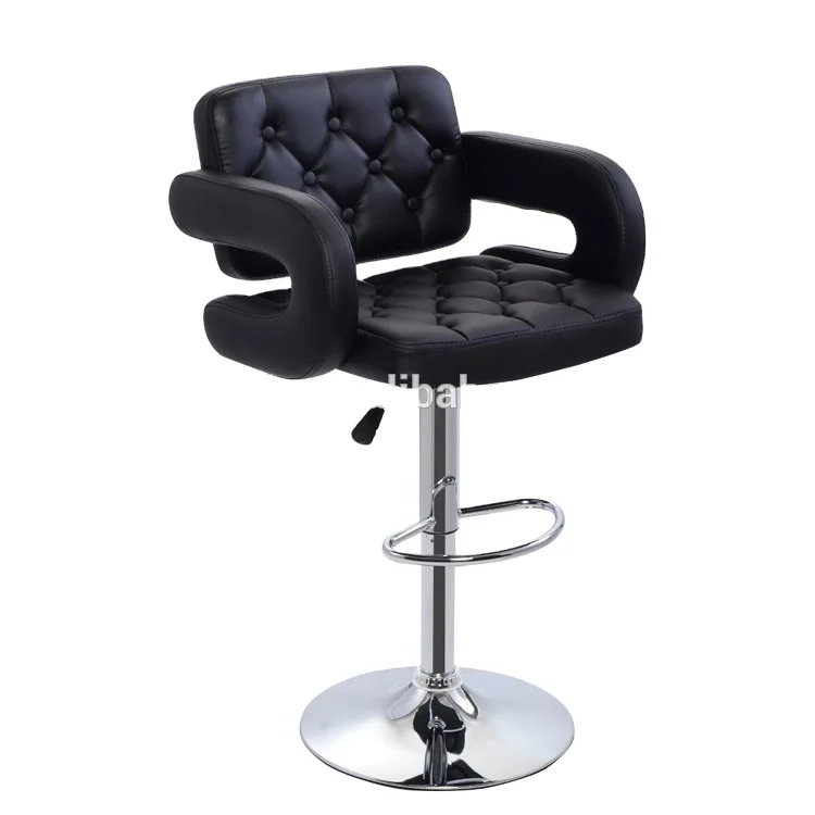 Comfortable PU Leather Bar Set Stool With Back and armrest custom design chair