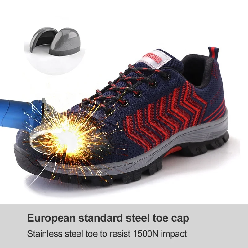 Super Light Weight Steel Toe Anti Smashing Slip Resistant Factory Kitchen Construction Safety Shoes Breathable Net Boots