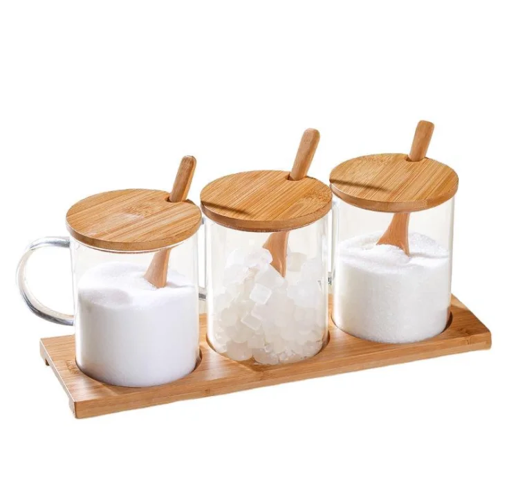 
Handmade pyrex storage containers mason jar glasses food jars with bamboo lid 