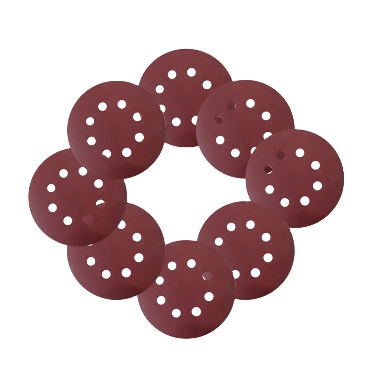 Factory Price 5 Inch 8 Holes Aluminium Oxide Hook and Loop Sandpaper Sanding Discs