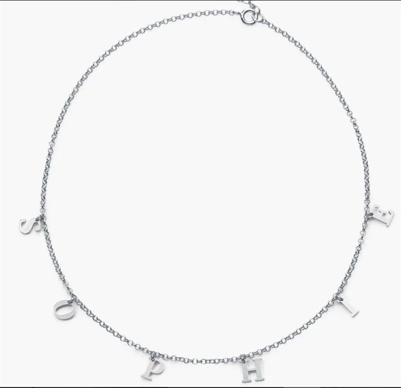 Dainty love word choker necklace 18k gold plated stainless steel women jewelry personalized custom spaced name letter necklace