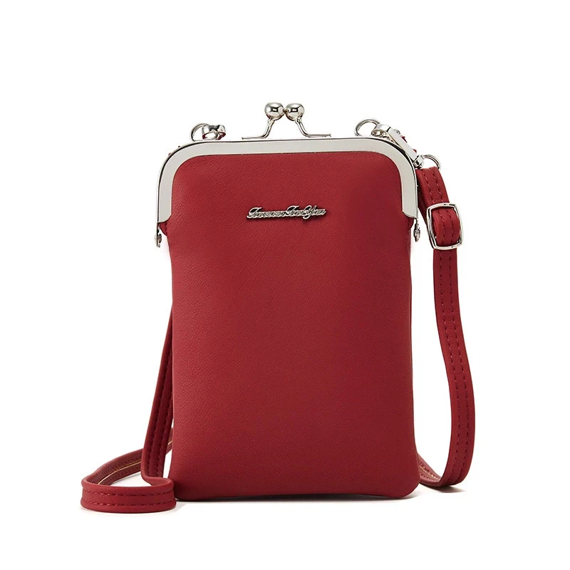 2021 high quality women mini shoulder bag  fashionable phone pouch with long straps