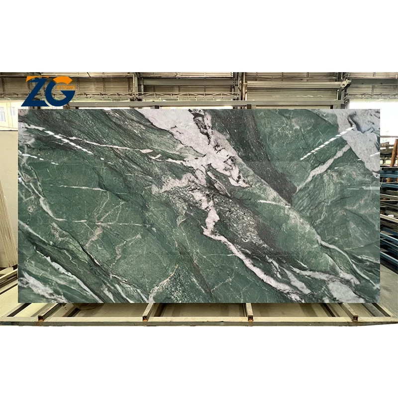 ZGSTONE Wholesale Artificial Stone 1600x3200mm Green Sintered Stone Porcelain Tile Large Slab Sintered Stone For Background