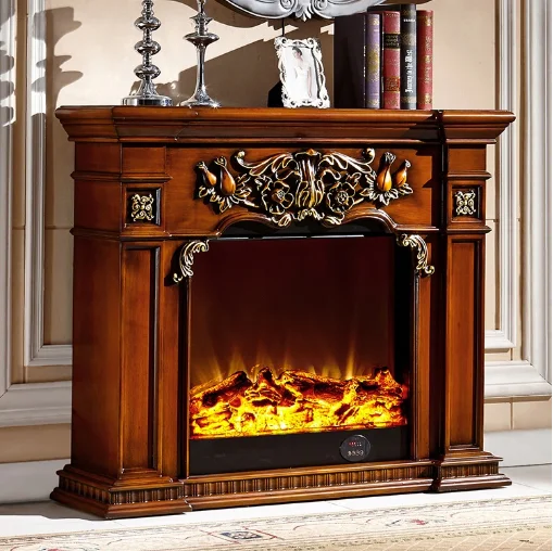 Factory Wooden Fireplace Premium Handcrafted Traditional Wooden Fireplace with Elegant Carvings and Durable Finish