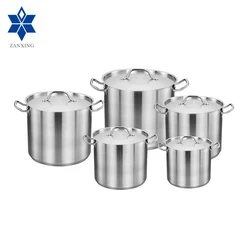 Commercial Cooking Pot Large 22 Liter Kitchenware Stainless Steel Stock Pot With Lid