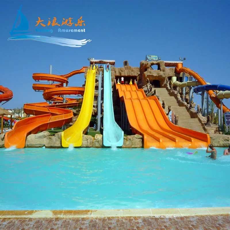 Most Popular Roller Coaster Rides For Water Park Fiberglass Water Slide Customized Factory Price 1 Years Warranty With Pool