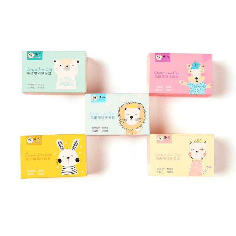 
Customizable Multi Packaging Case ABS Animal Colored Eye Contact Lenses Boxes Display Lens Case 
