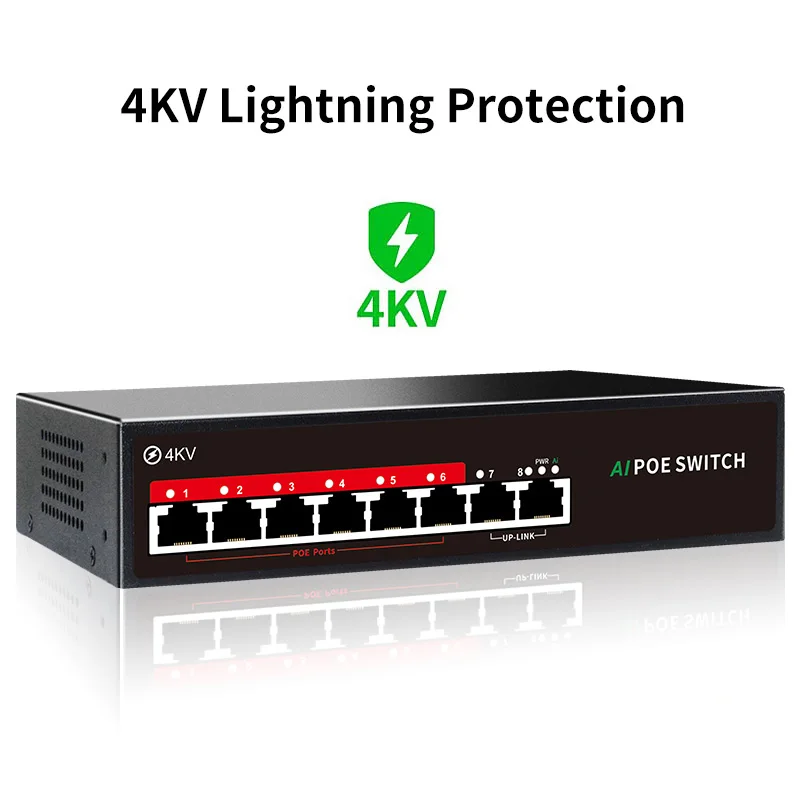 Manufactory Wholesale Module 6 Port Gigabit 48V POE Switch For CCTV