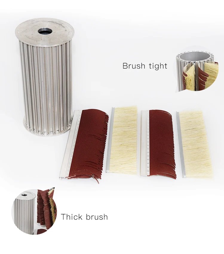 Sisal Sanding Brush Strip Sandpaper Polishing Brush Roller For Wood Grinding