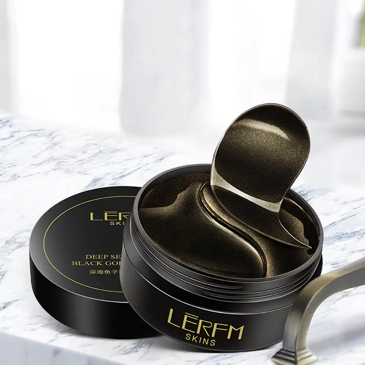 
Privae label remove dark circle patches soothing black pearl Caviar collagen crystal eye mask 