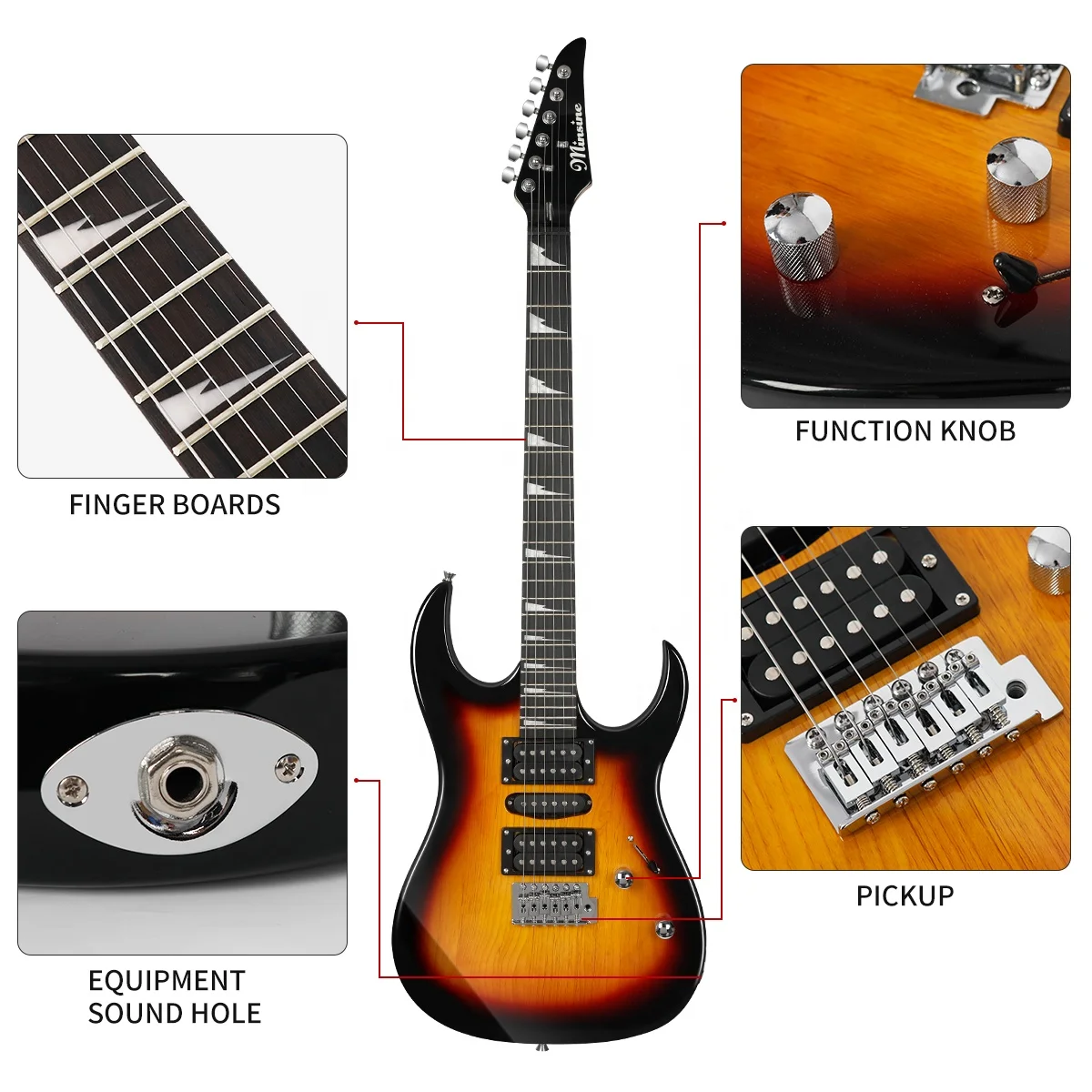 MS-170 Stringed instruments solid electric guitars Wholesale price Glossy 24 frets guitarra electrica cheap Electric Guitar