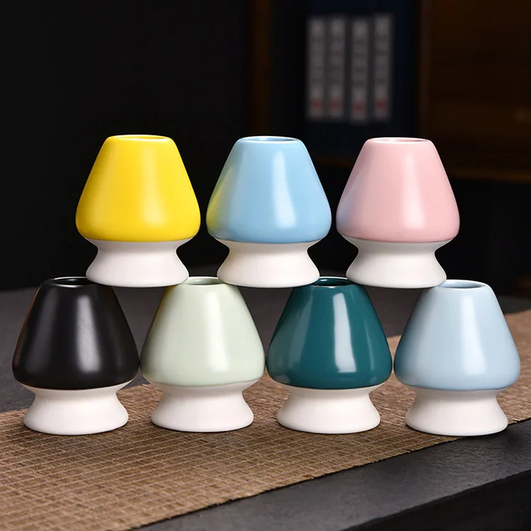 China Supplier  Different Color Chasen Holder Matcha Tea Set Accessories Porcelain Matcha Whisk Holder