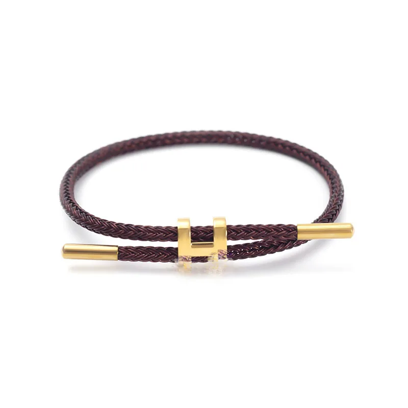 High Quality Adjustable Stainless Steel Bracelet Multicolor String Braided Thread Rope Bracelet for Women and Men