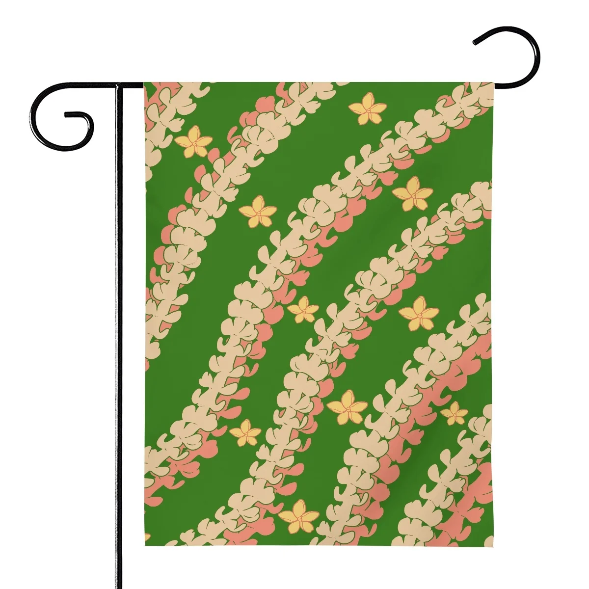 Personalized Design Double-Sided Garden Flag Puakenikeni Flower Lei Pattern Print Garden Flag Garden Decoration
