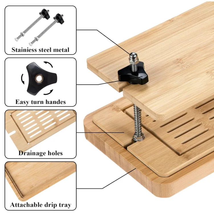 Bamboo Tofu Press, Built in Tofu Strainer and Drip Tray Tofu Drainer and Squeezer