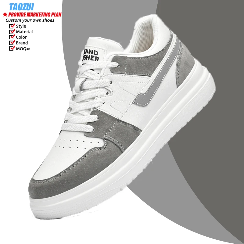 2024 New Fashion Custom Brand Shoes Men High Quality Casual Sneakers Sporty Lightweight Thick Sole Custom Casual Men Shoes