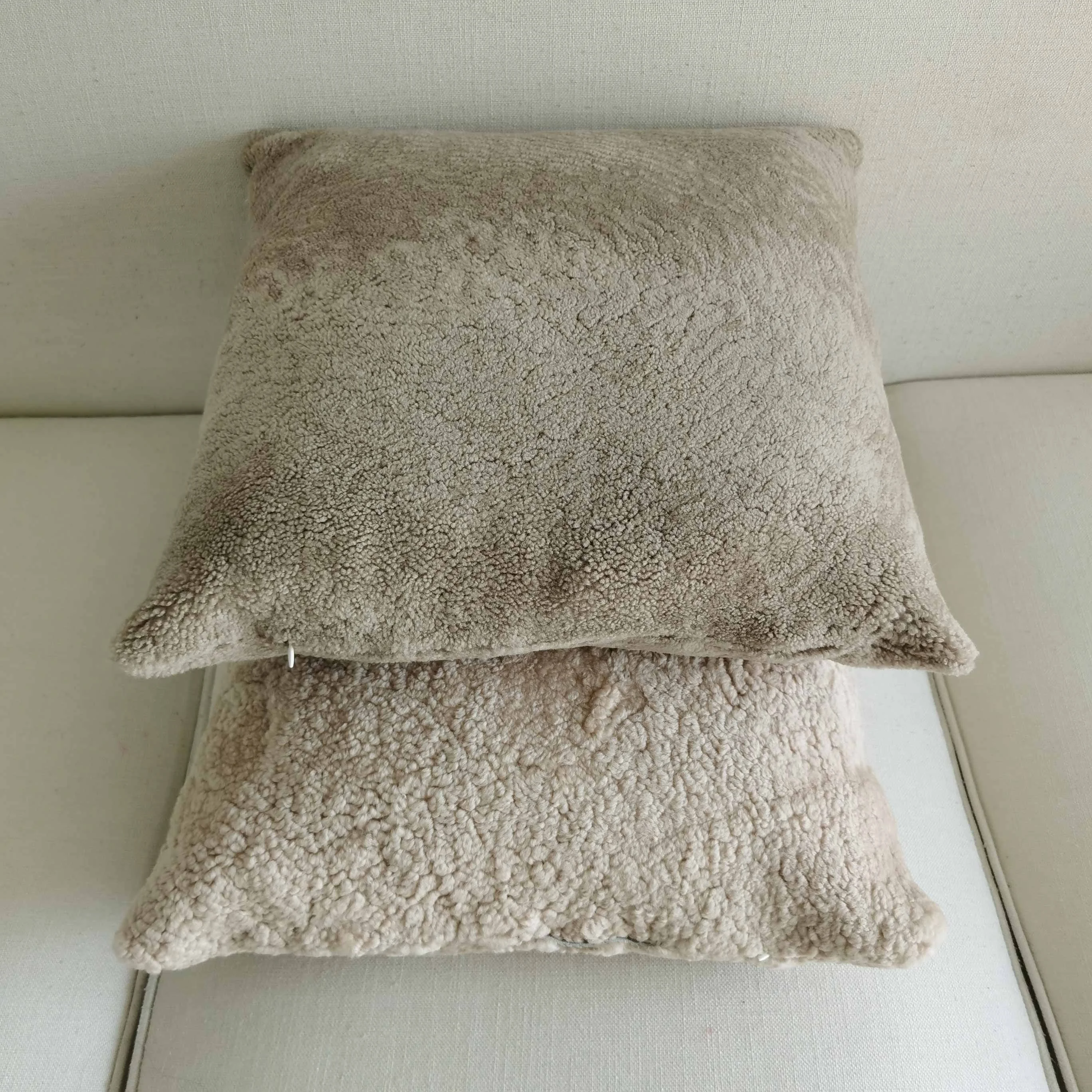 New Luxury Sofa Home Office Decorative Natural Australian Sheepskin Fur Pillow Covers Brown Real Curly Fur Cushion Covers