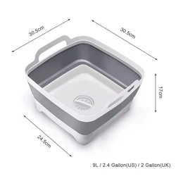 Hanser PD-114Z Portable Folding Basin Household Bathroom Foldable Washbasin Outdoor  Water Container Picnic Travel Camping Basin