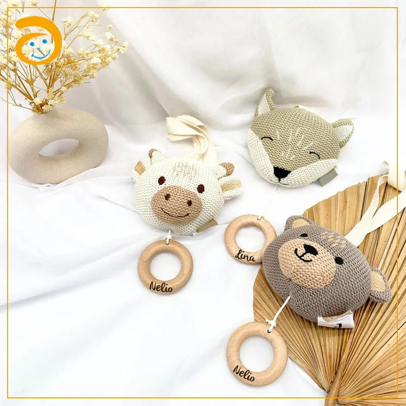 New Design Hanging Pendants Nursery Bedroom Fox Bear Music Box Tint Cribs Beds Bolster Decoration For Baby Kids Children Toy