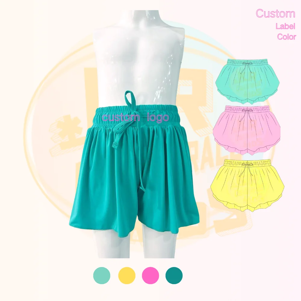 Customized Baby Kids Girl Skirt Tennis Sports Pants butterfly Shorts Yoga Sweet Girl Trousers Kids Active Wear