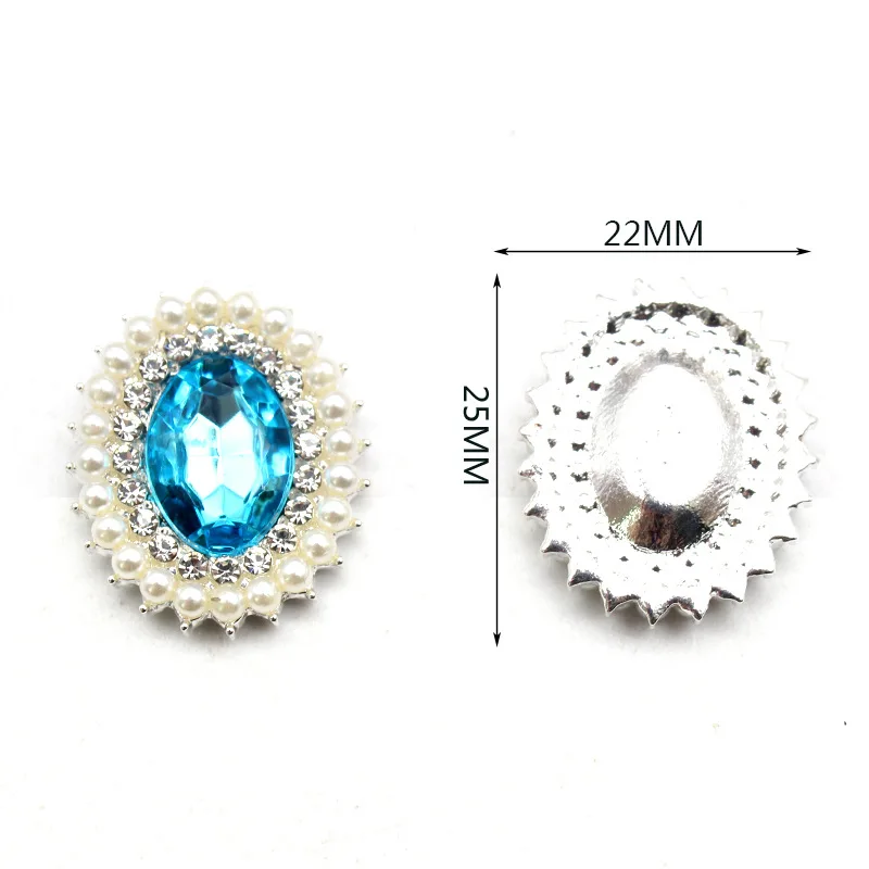 Alloy Crystal Brooch Ellipse Crystal Glass Charm Pendant For DIY Women Earring