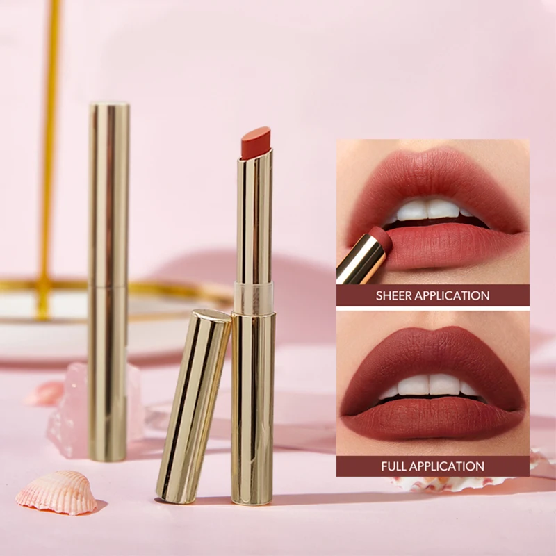 wholesale high quality private label customize vegan mini matte lipstick gold long lasting lipsticks