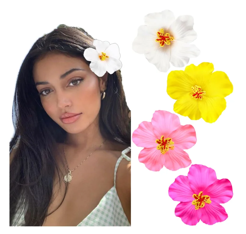 Bohemian Style Artificial Flower Hair Clips Vacation Beach Party Hair Clip Accessories For Women Girls Wedding