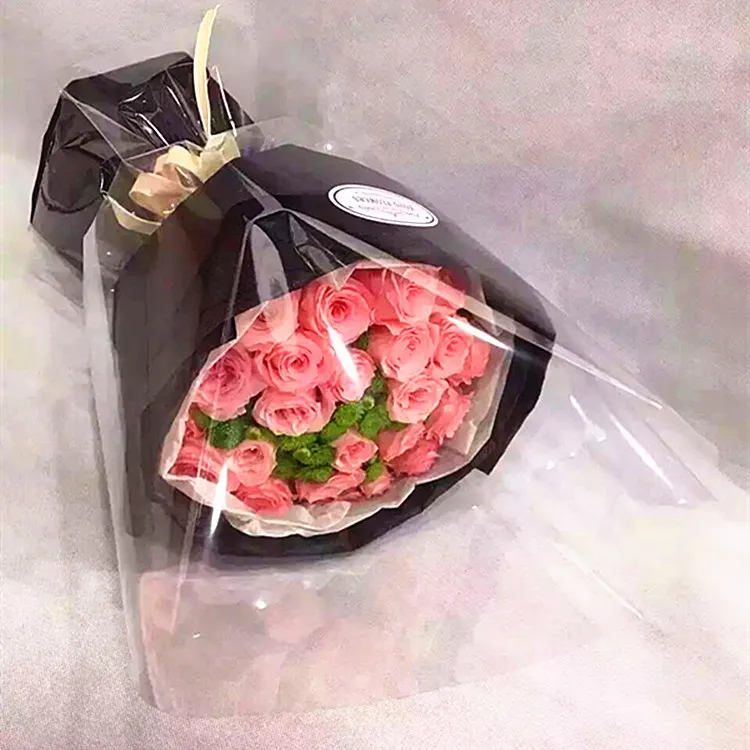 Reel Full Clear Plastic Paper Cellophane Flower Fruit Basket Wrapping Paper Material Clear Cellophane sheet