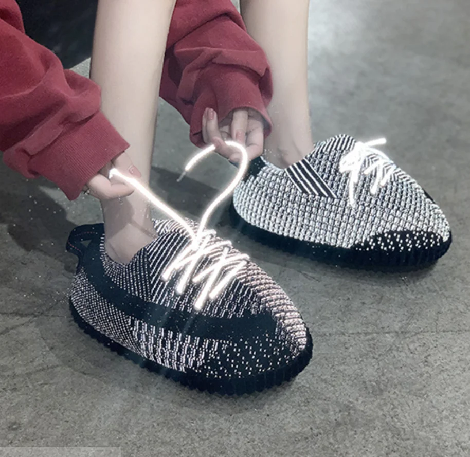 Новинка зимняя обувь yeezy с изображением хлеба полностью неба звезд светоотражающая для пар Подарочная плюшевые
