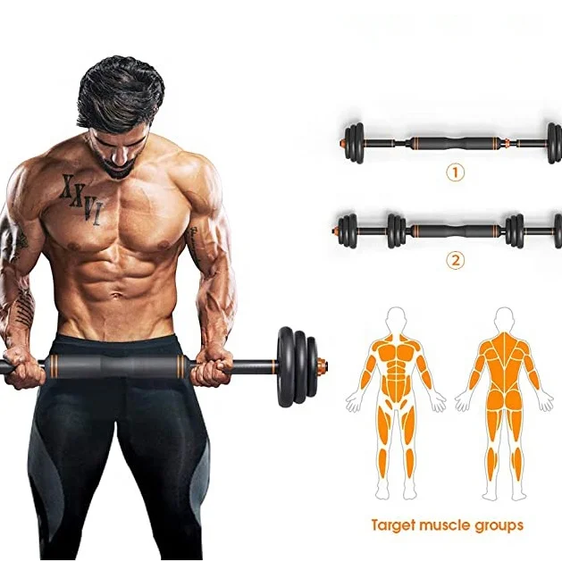 Adjustable Kettlebell And Dumbbell Handle  2-In-1 Push Up Bar And Weight Plates For Home Gym Strength Training And Core Fitness