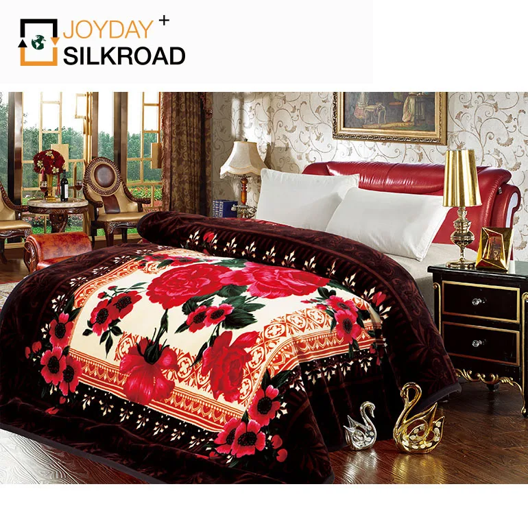 100% Polyester mantas de invierno 220X240 Golden Dove Royal Winter 6.5kg Double Ply Korean Style Mink Blanket For Qatar
